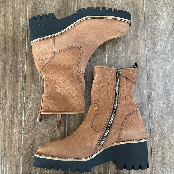 Paul Green NEWBURY Suede Wedge Boots BROWN PLATFORM CHUNKY Women’s 5.5 - Picture 4 of 10